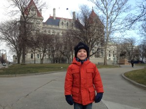 Levon on his first trip to our state capital. He spent the day with his father, working to save mother earth.